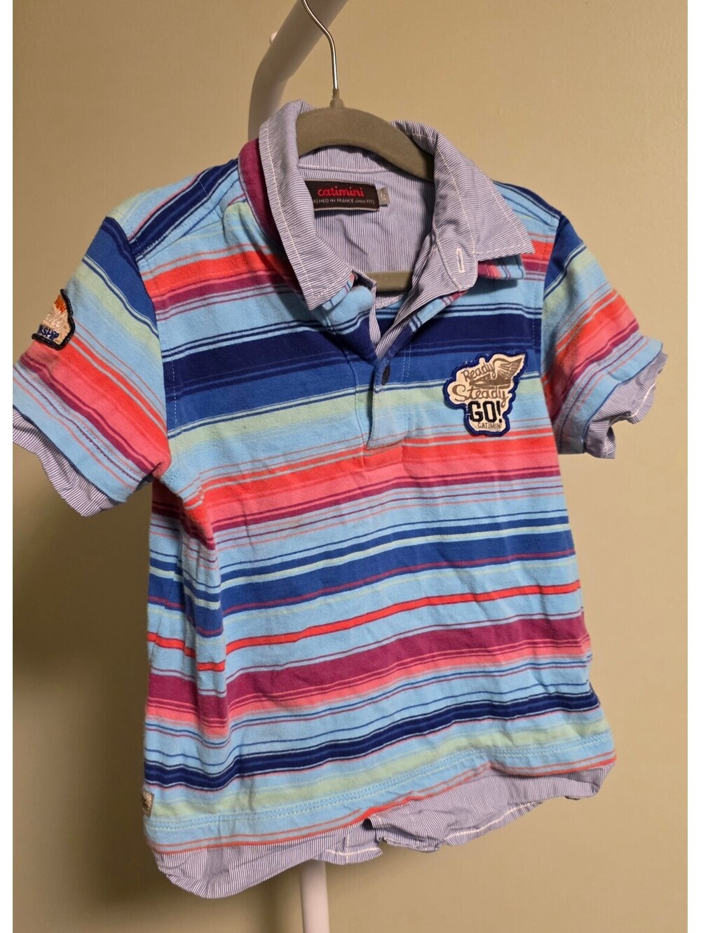 Catimini Striped Polo Shirt for Kids Sz 6